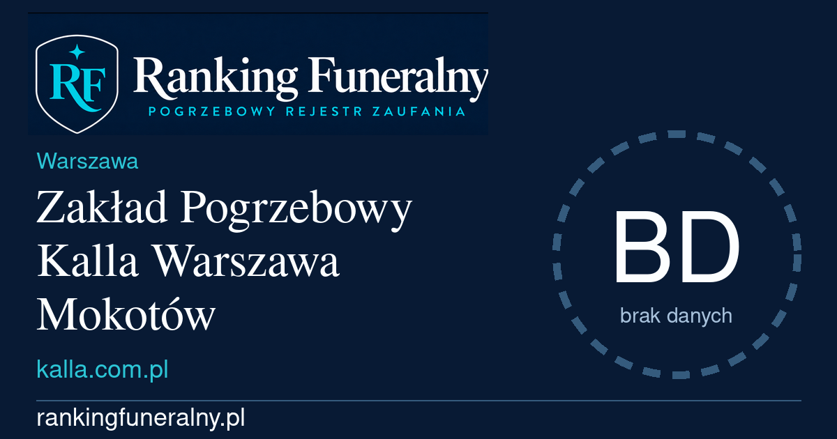 Zakład Pogrzebowy Kalla Warszawa Mokotów - badge poziomy
