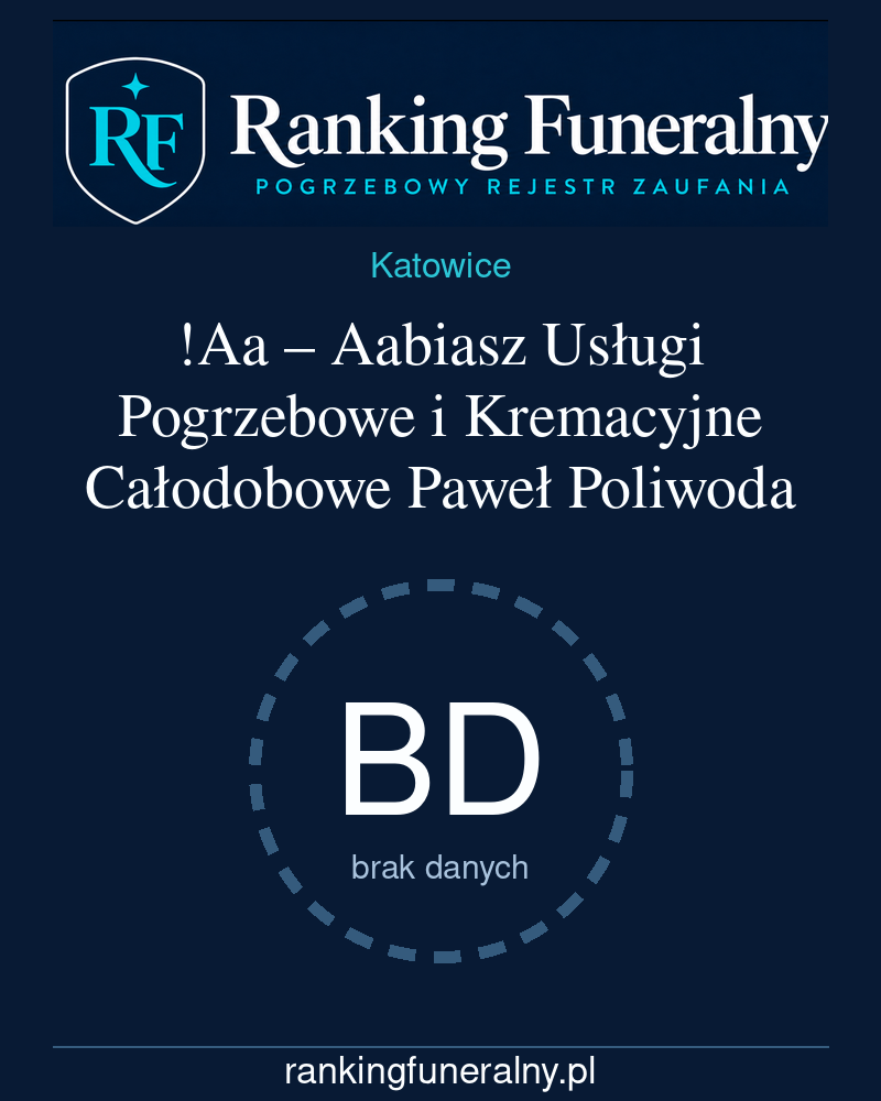 !Aa – Aabiasz Usługi Pogrzebowe i Kremacyjne Całodobowe Paweł Poliwoda - badge pionowy