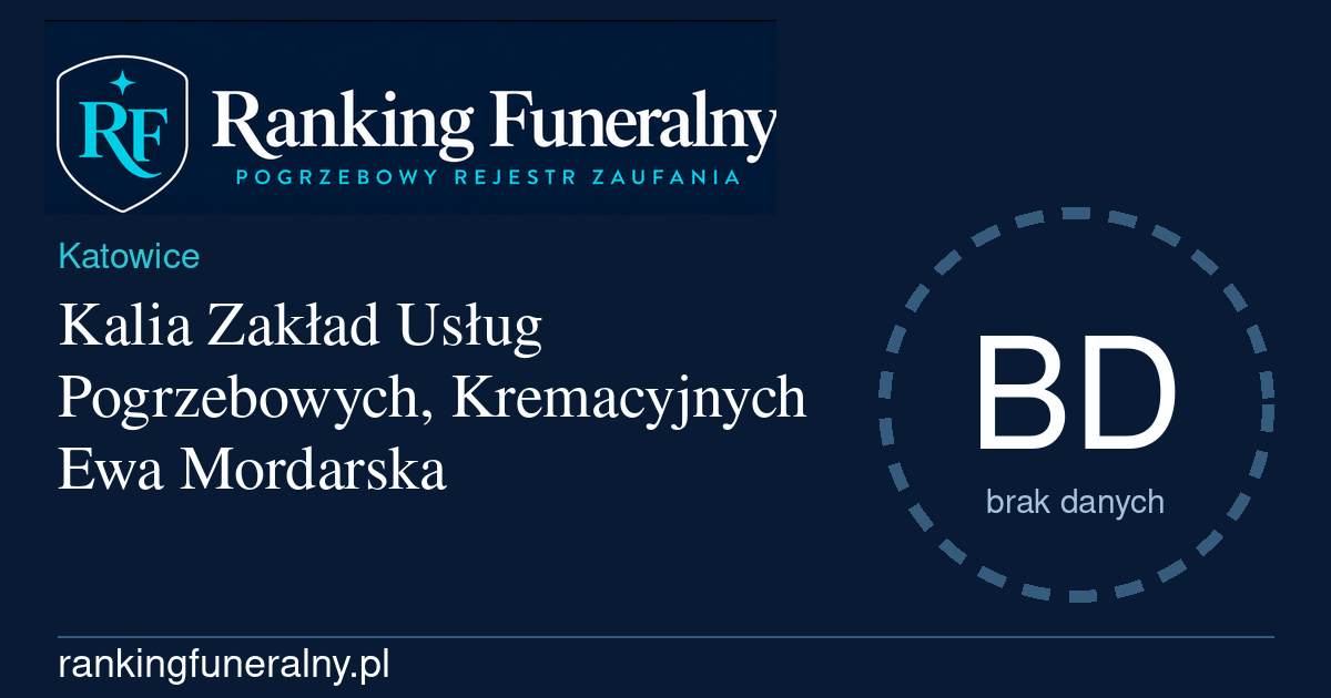 Kalia Zakład Usług Pogrzebowych, Kremacyjnych Ewa Mordarska - badge poziomy