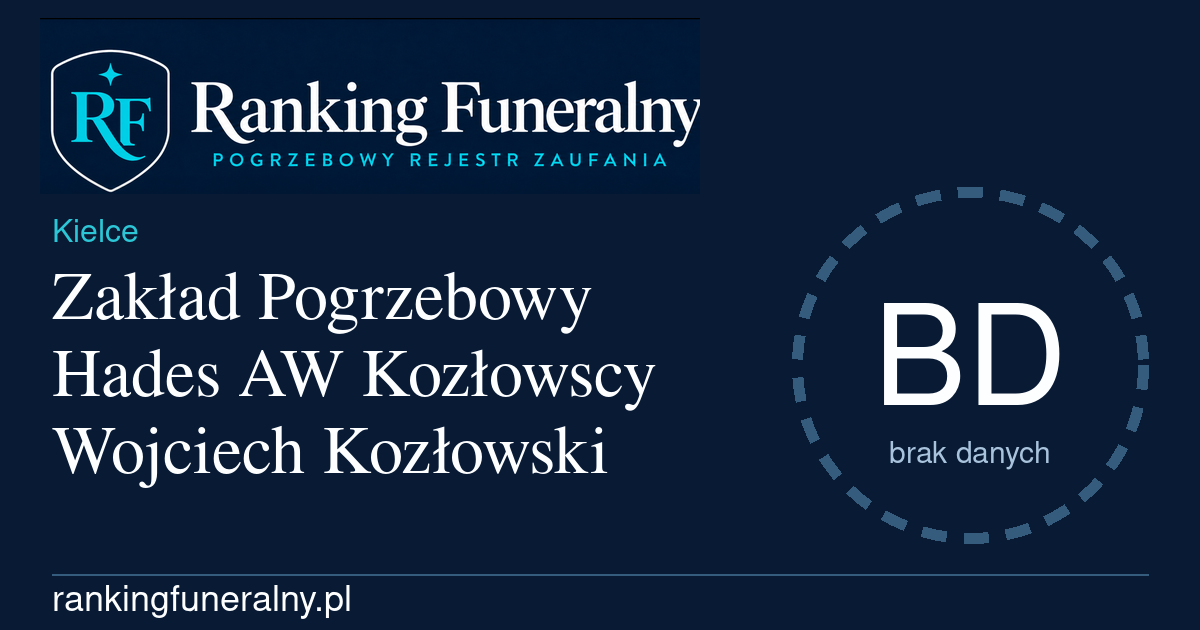 Zakład Pogrzebowy Hades AW Kozłowscy Wojciech Kozłowski - badge poziomy