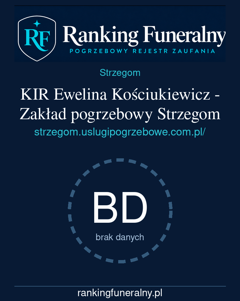 KIR Ewelina Kościukiewicz - Zakład pogrzebowy Strzegom - badge pionowy