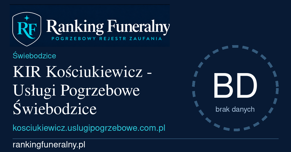 KIR Kościukiewicz - Usługi Pogrzebowe Świebodzice - badge poziomy