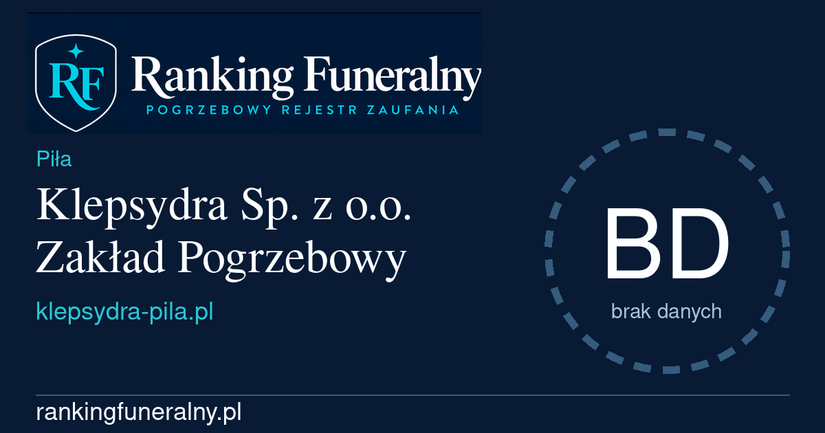 Klepsydra Sp. z o.o. Zakład Pogrzebowy - badge poziomy