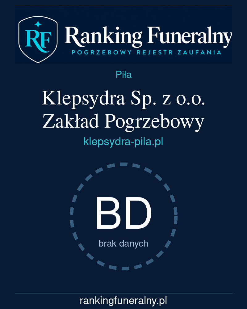Klepsydra Sp. z o.o. Zakład Pogrzebowy - badge pionowy