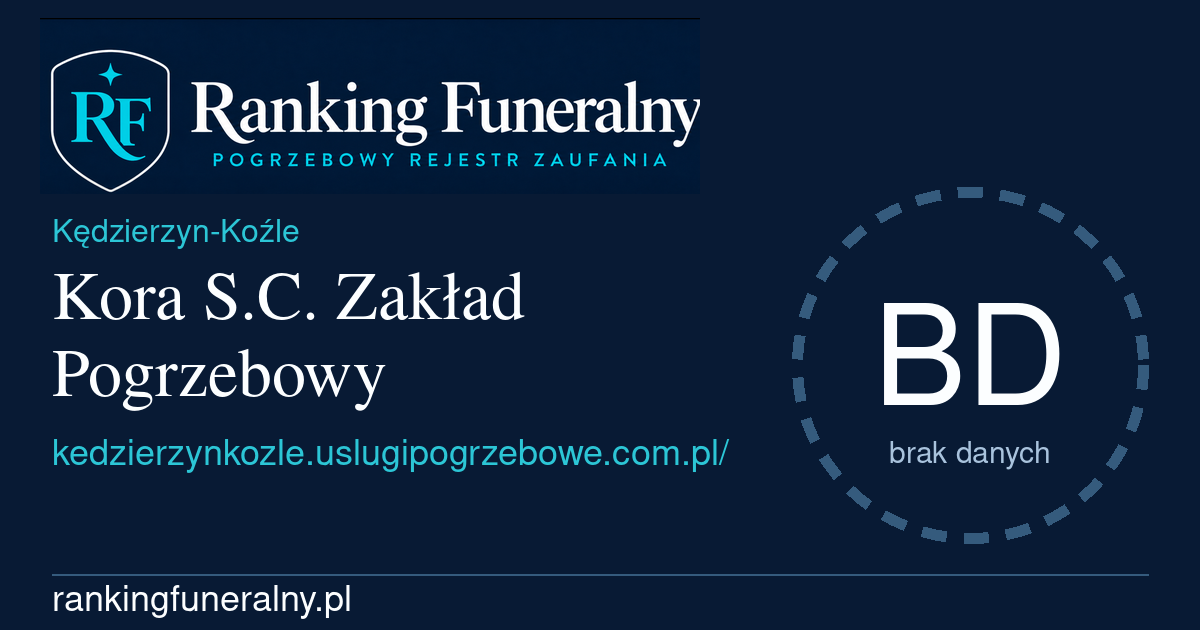 Kora S.C. Zakład Pogrzebowy - badge poziomy