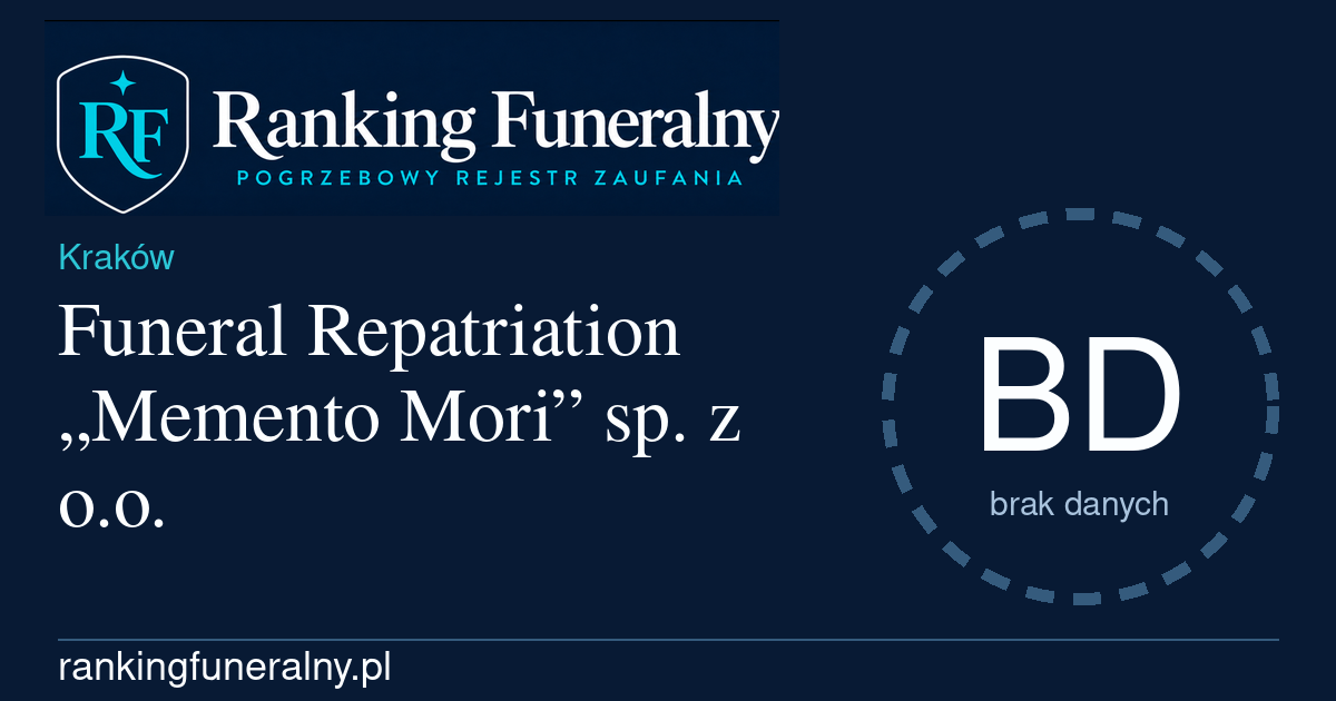 Funeral Repatriation „Memento Mori” sp. z o.o. - badge poziomy