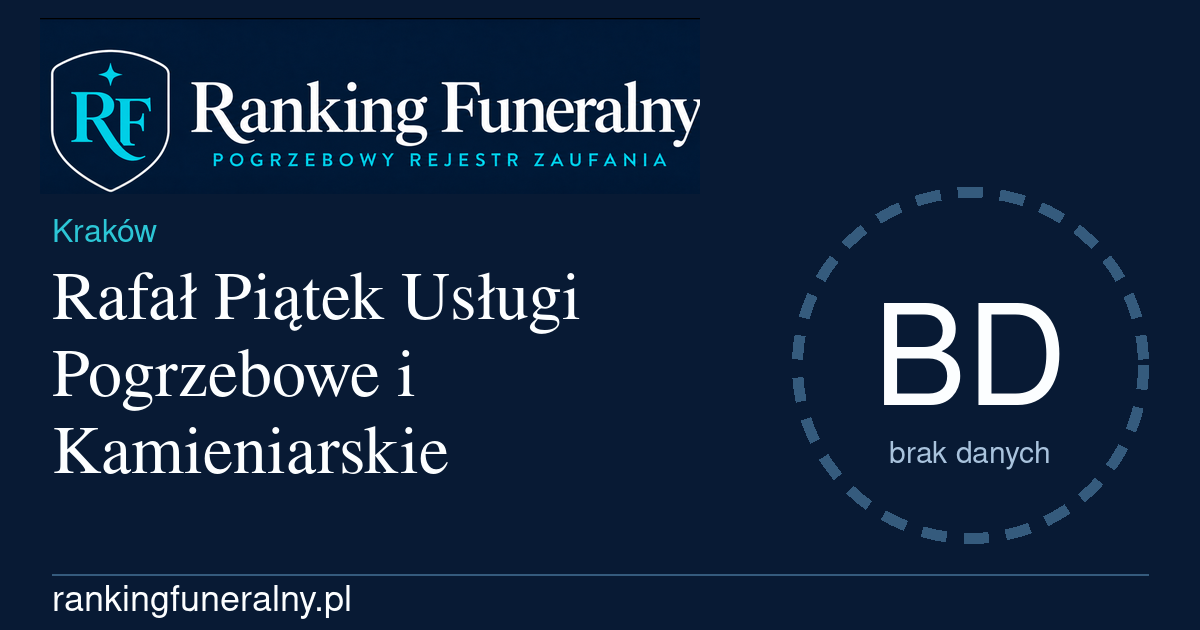 Rafał Piątek Usługi Pogrzebowe i Kamieniarskie - badge poziomy