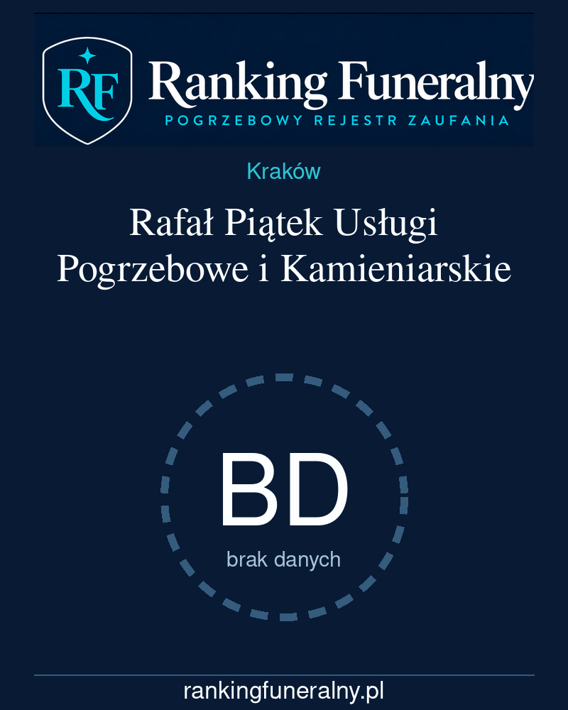 Rafał Piątek Usługi Pogrzebowe i Kamieniarskie - badge pionowy
