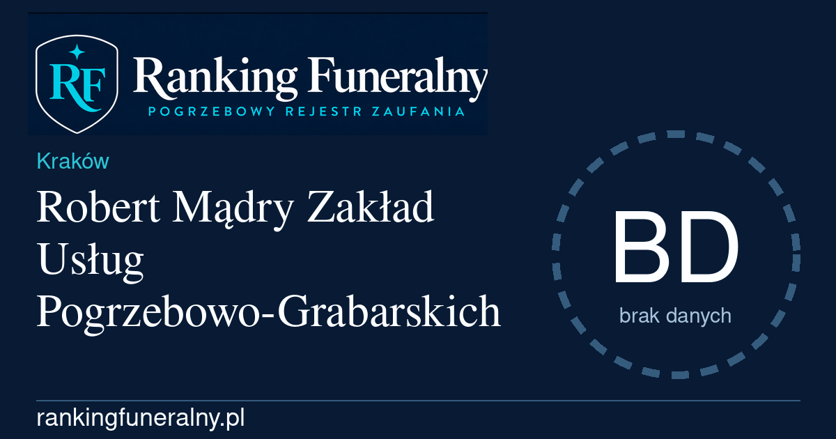 Robert Mądry Zakład Usług Pogrzebowo-Grabarskich - badge poziomy