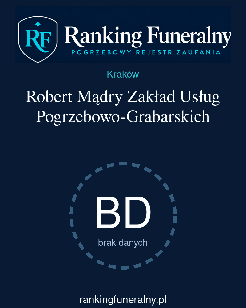 Robert Mądry Zakład Usług Pogrzebowo-Grabarskich - badge pionowy