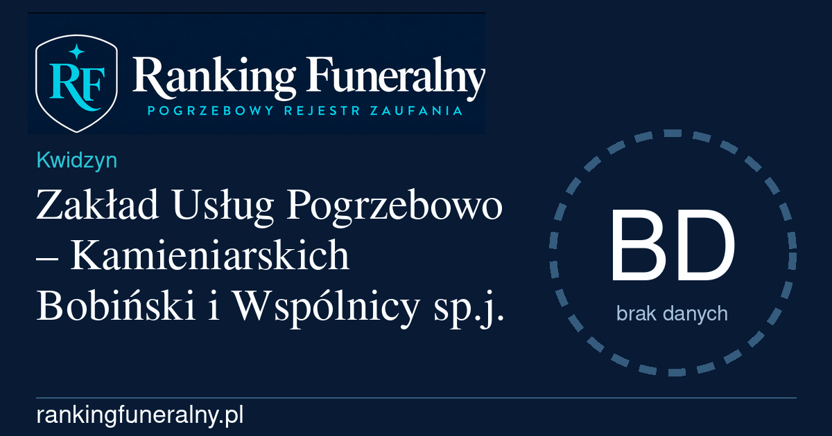 Zakład Usług Pogrzebowo – Kamieniarskich Bobiński i Wspólnicy sp.j. - badge poziomy