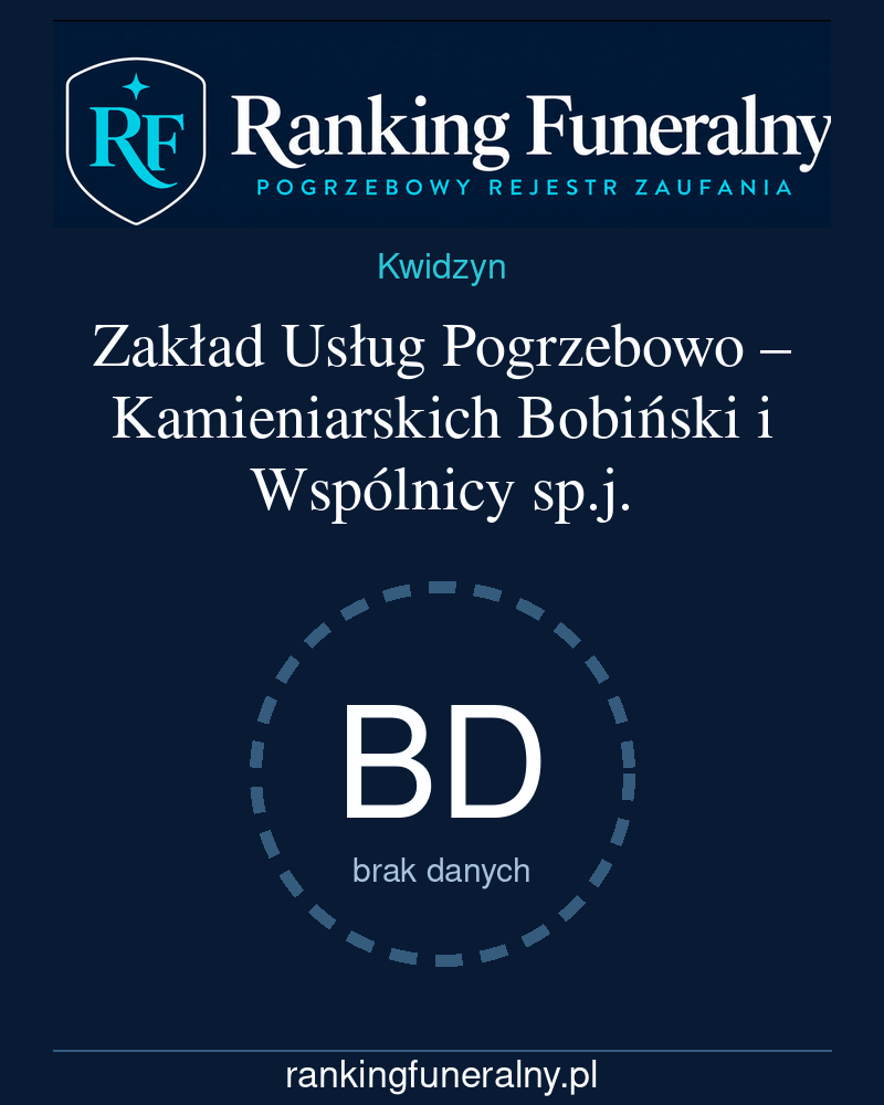 Zakład Usług Pogrzebowo – Kamieniarskich Bobiński i Wspólnicy sp.j. - badge pionowy