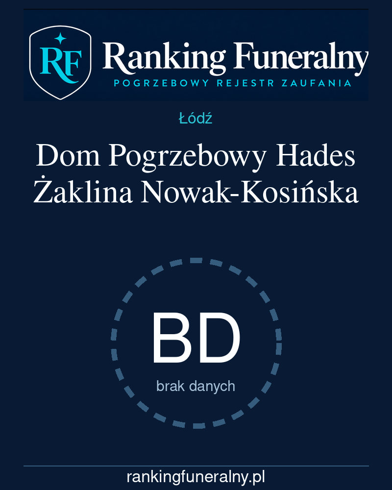 Dom Pogrzebowy Hades Żaklina Nowak-Kosińska - badge pionowy