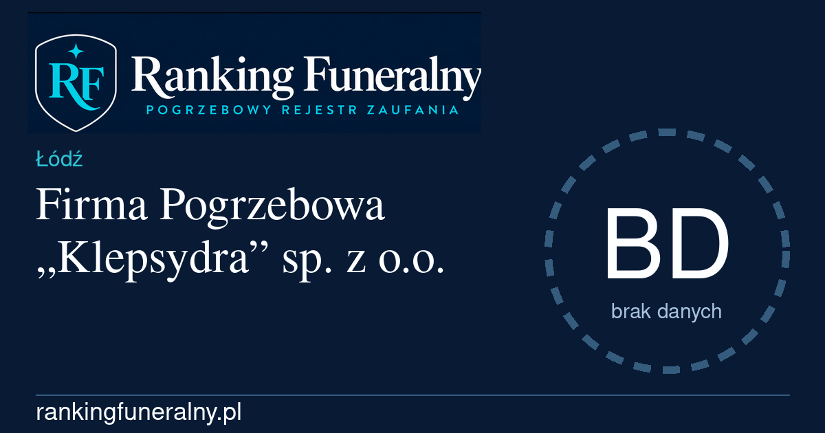 Firma Pogrzebowa „Klepsydra” sp. z o.o. - badge poziomy