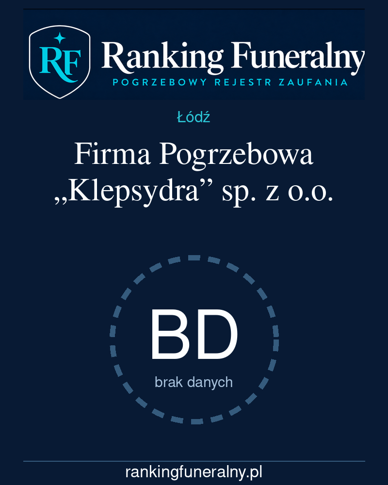 Firma Pogrzebowa „Klepsydra” sp. z o.o. - badge pionowy