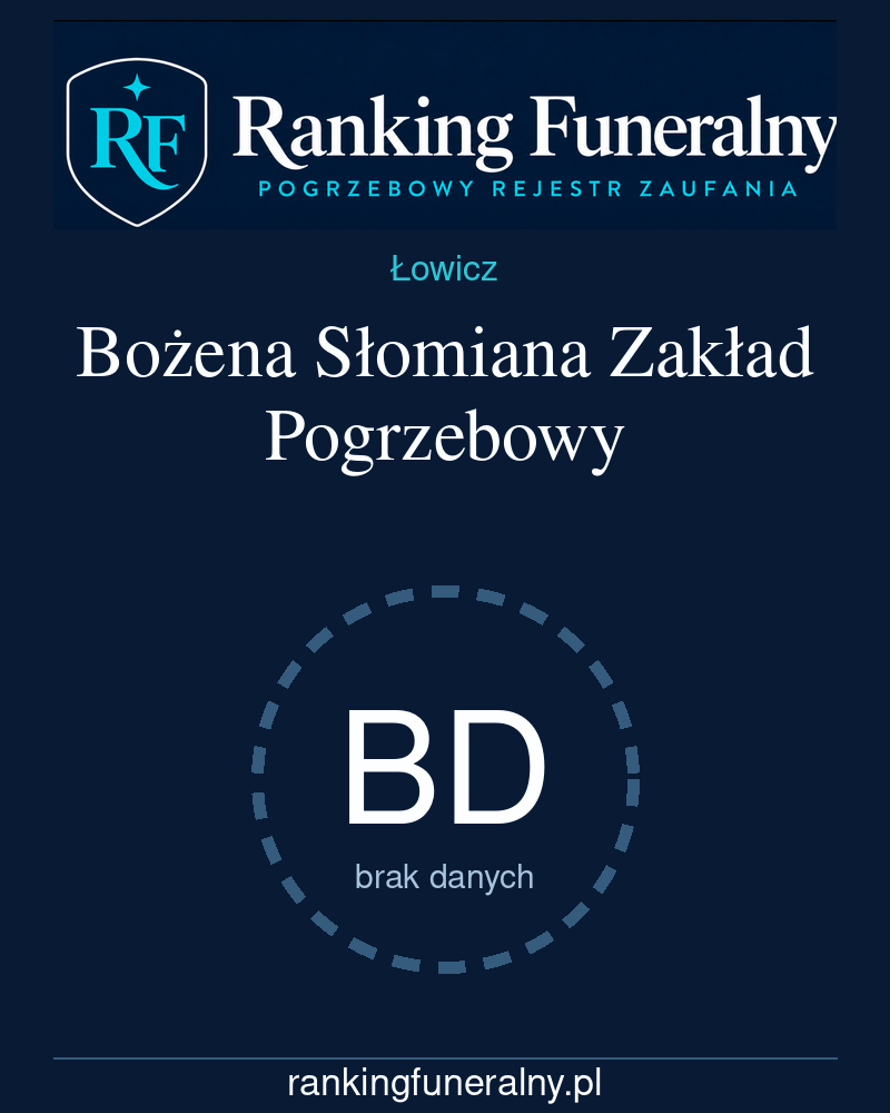 Bożena Słomiana Zakład Pogrzebowy - badge pionowy