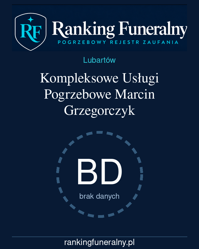 Kompleksowe Usługi Pogrzebowe Marcin Grzegorczyk - badge pionowy