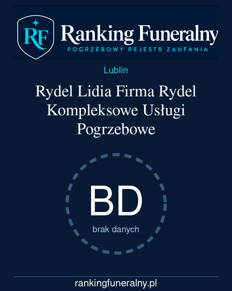 Rydel Lidia Firma Rydel Kompleksowe Usługi Pogrzebowe - badge pionowy