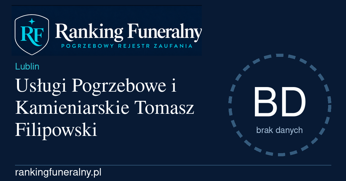 Usługi Pogrzebowe i Kamieniarskie Tomasz Filipowski - badge poziomy