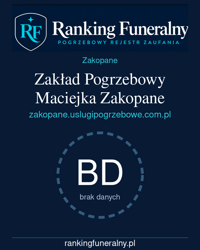 Zakład Pogrzebowy Maciejka Zakopane - badge pionowy