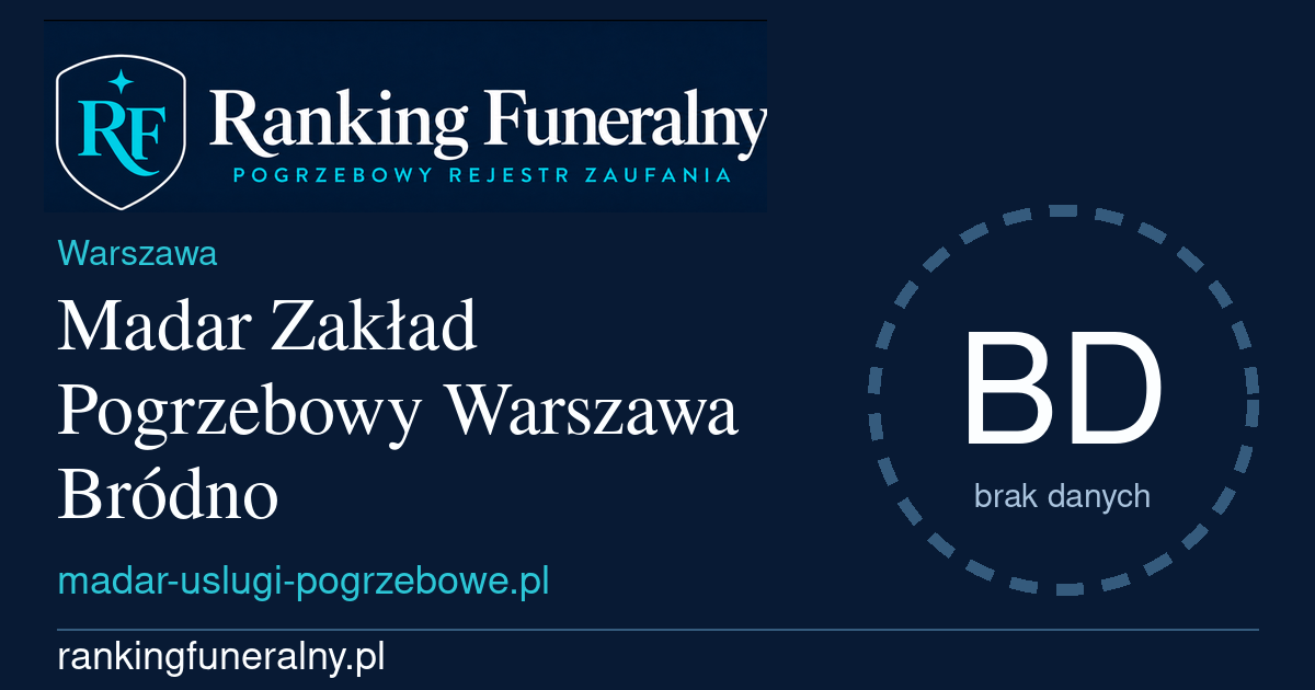 Madar Zakład Pogrzebowy Warszawa Bródno - badge poziomy