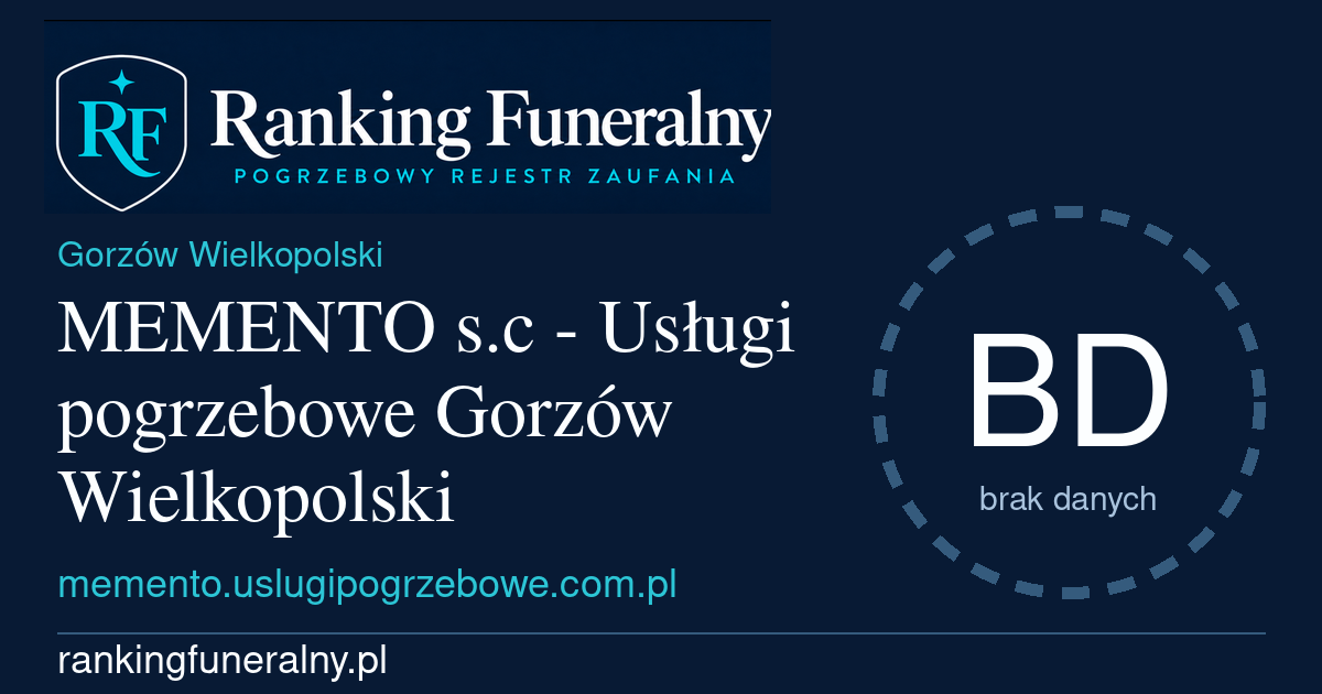 MEMENTO s.c - Usługi pogrzebowe Gorzów Wielkopolski - badge poziomy