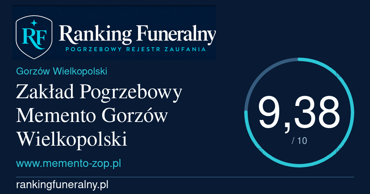Zakład Pogrzebowy Memento Gorzów Wielkopolski - badge poziomy