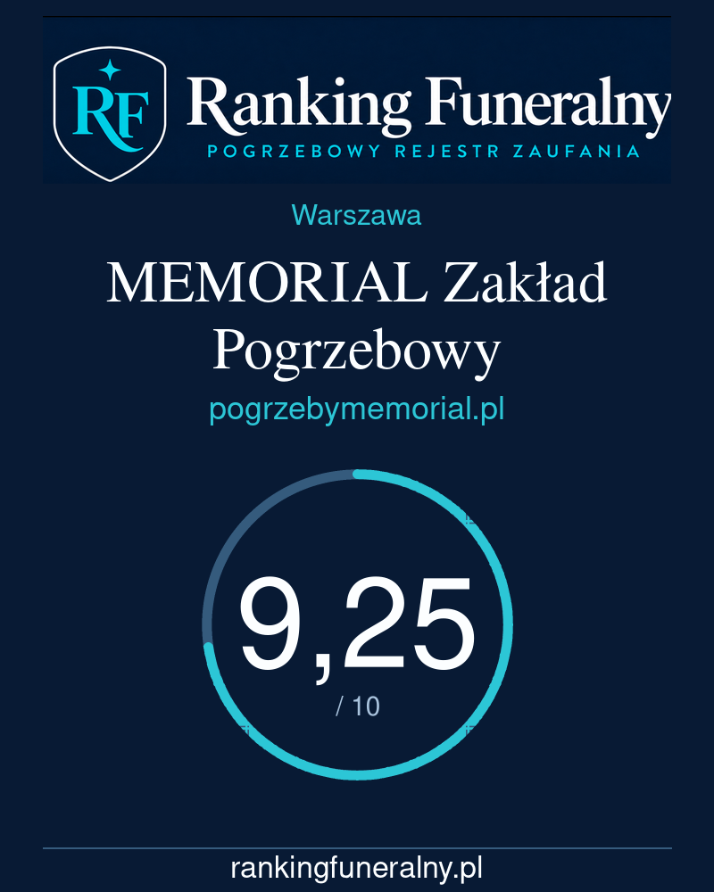 MEMORIAL Zakład Pogrzebowy - badge pionowy