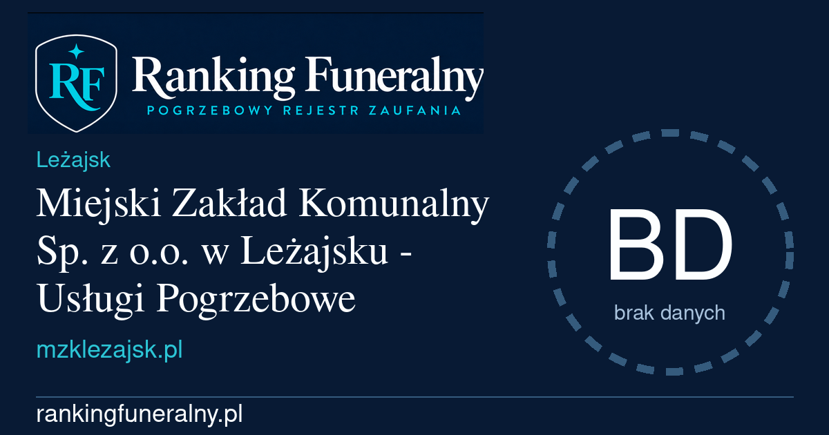 Miejski Zakład Komunalny Sp. z o.o. w Leżajsku - Usługi Pogrzebowe - badge poziomy