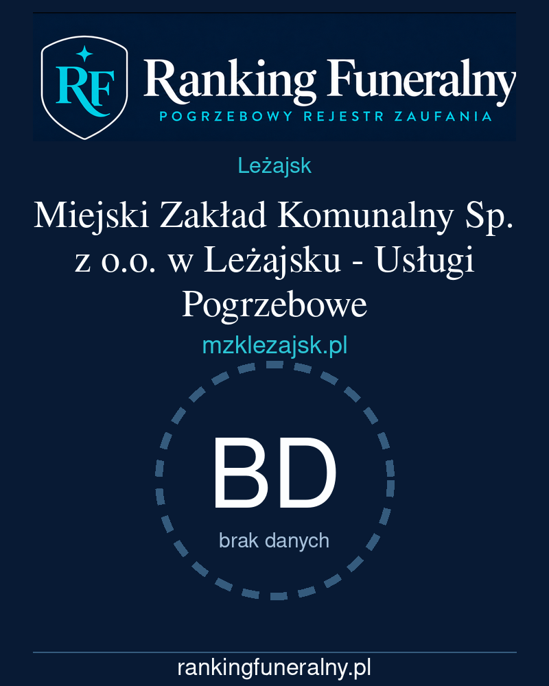 Miejski Zakład Komunalny Sp. z o.o. w Leżajsku - Usługi Pogrzebowe - badge pionowy