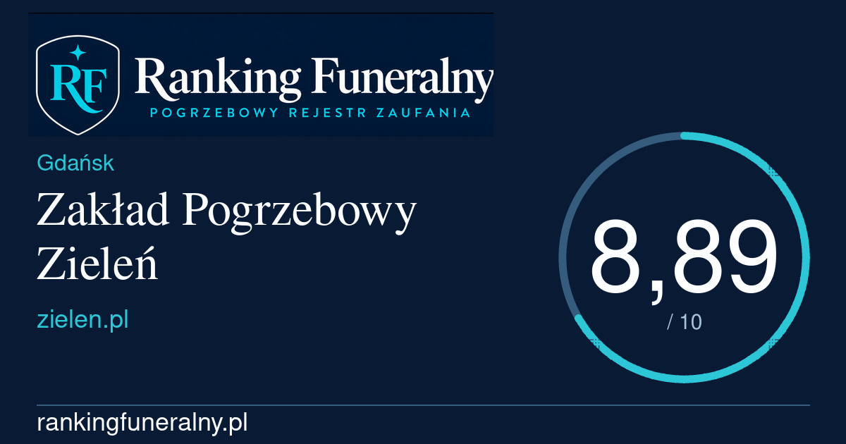 Zakład Pogrzebowy Zieleń - badge poziomy