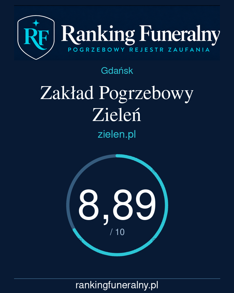 Zakład Pogrzebowy Zieleń - badge pionowy