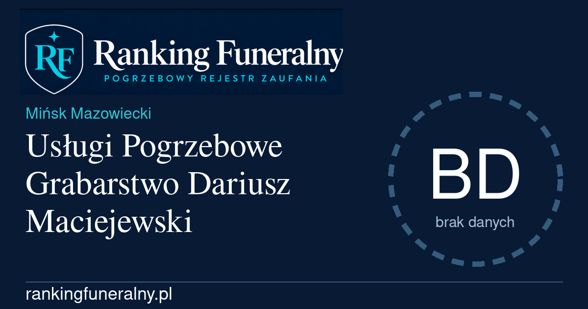 Usługi Pogrzebowe Grabarstwo Dariusz Maciejewski - badge poziomy