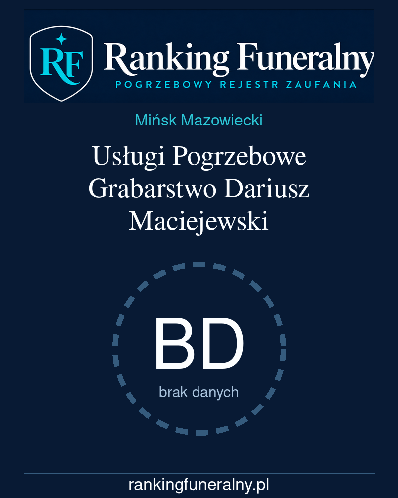 Usługi Pogrzebowe Grabarstwo Dariusz Maciejewski - badge pionowy