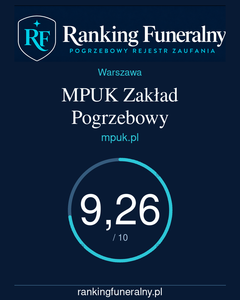 MPUK Zakład Pogrzebowy - badge pionowy