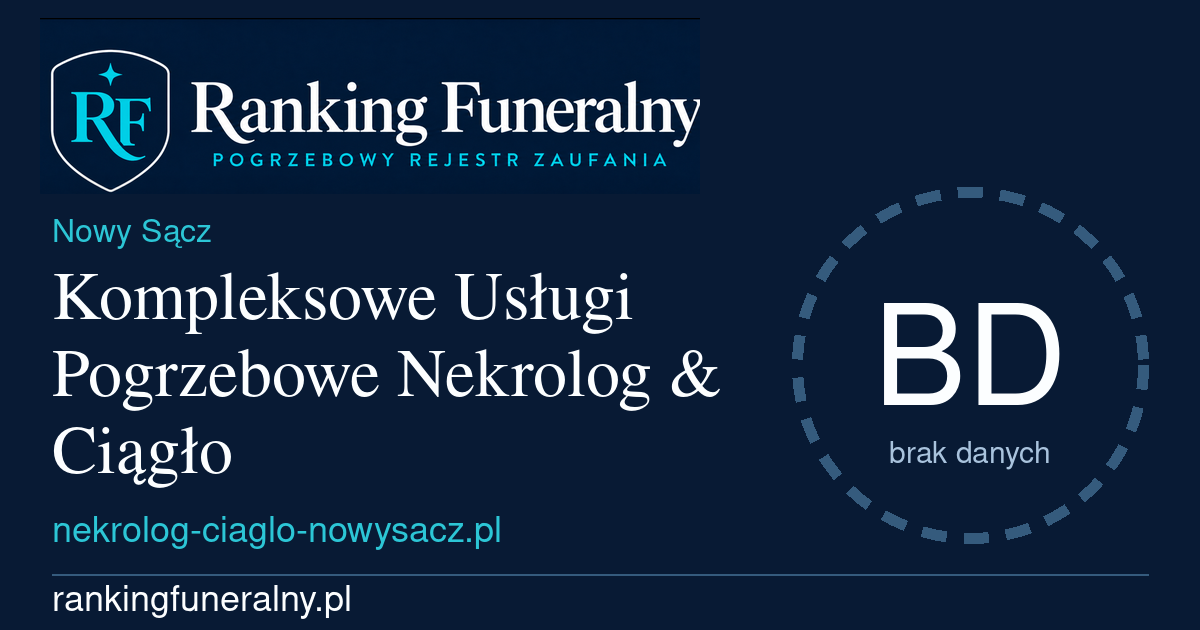Kompleksowe Usługi Pogrzebowe Nekrolog & Ciągło - badge poziomy
