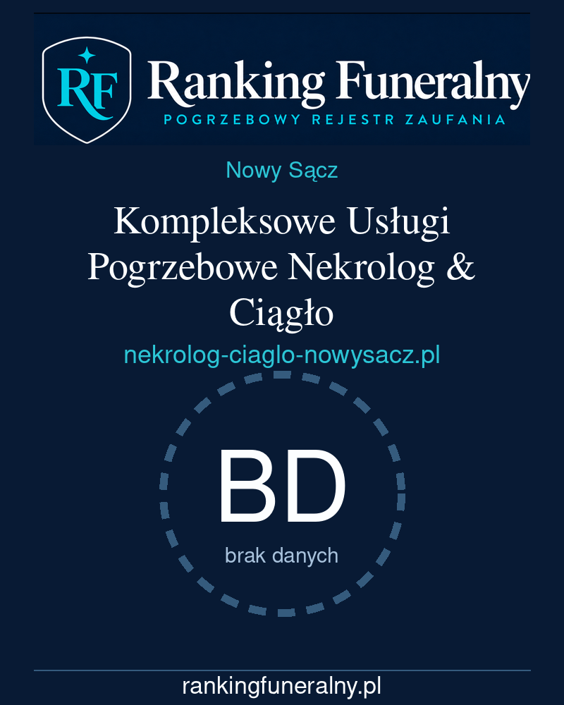 Kompleksowe Usługi Pogrzebowe Nekrolog & Ciągło - badge pionowy