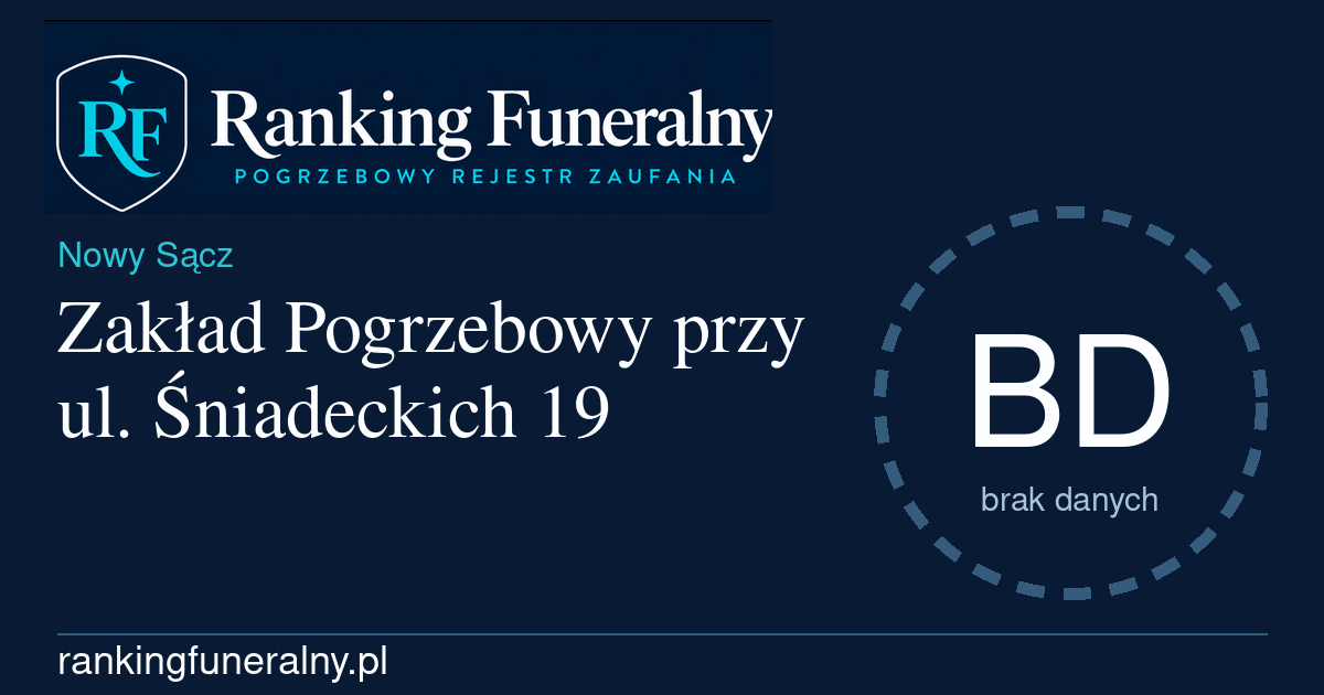 Zakład Pogrzebowy przy ul. Śniadeckich 19 - badge poziomy