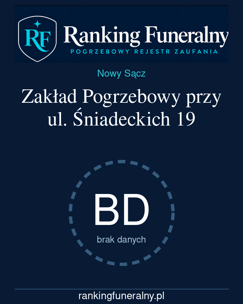 Zakład Pogrzebowy przy ul. Śniadeckich 19 - badge pionowy