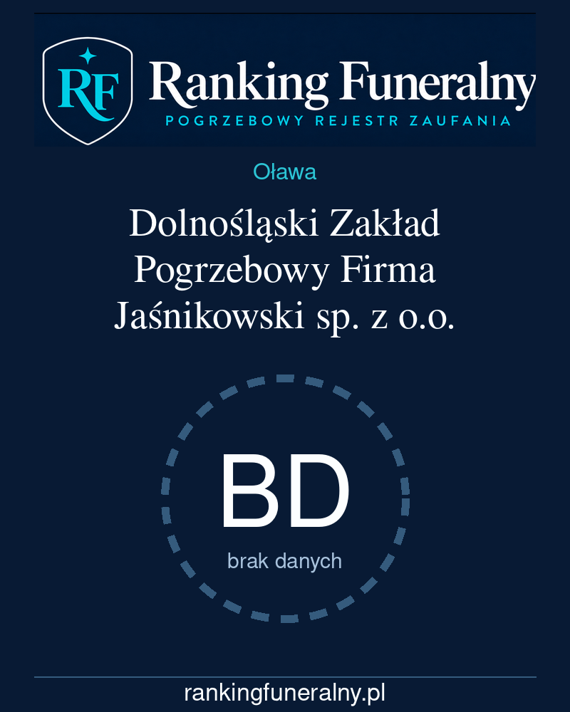 Dolnośląski Zakład Pogrzebowy Firma Jaśnikowski sp. z o.o. - badge pionowy