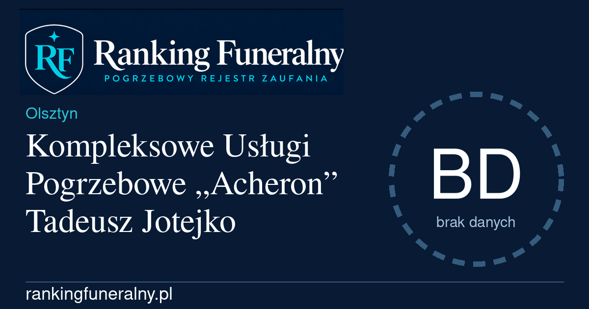 Kompleksowe Usługi Pogrzebowe „Acheron” Tadeusz Jotejko - badge poziomy