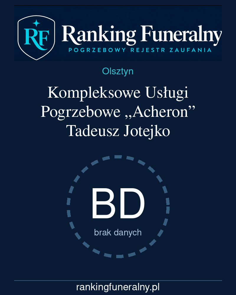 Kompleksowe Usługi Pogrzebowe „Acheron” Tadeusz Jotejko - badge pionowy