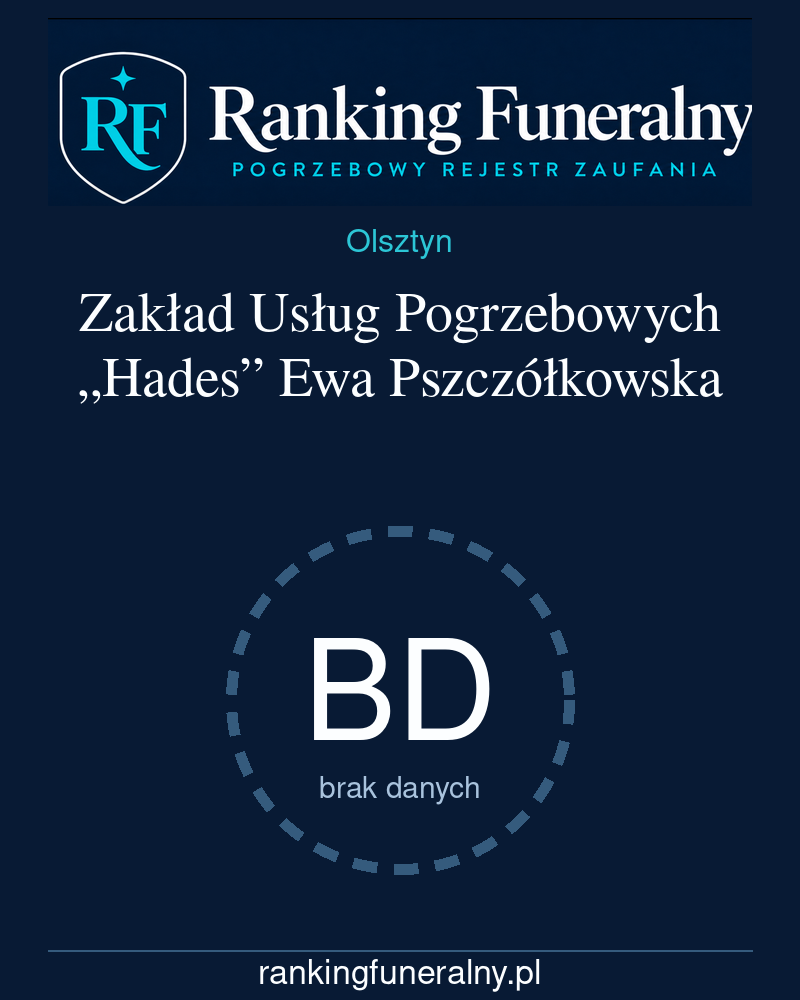 Zakład Usług Pogrzebowych „Hades” Ewa Pszczółkowska - badge pionowy
