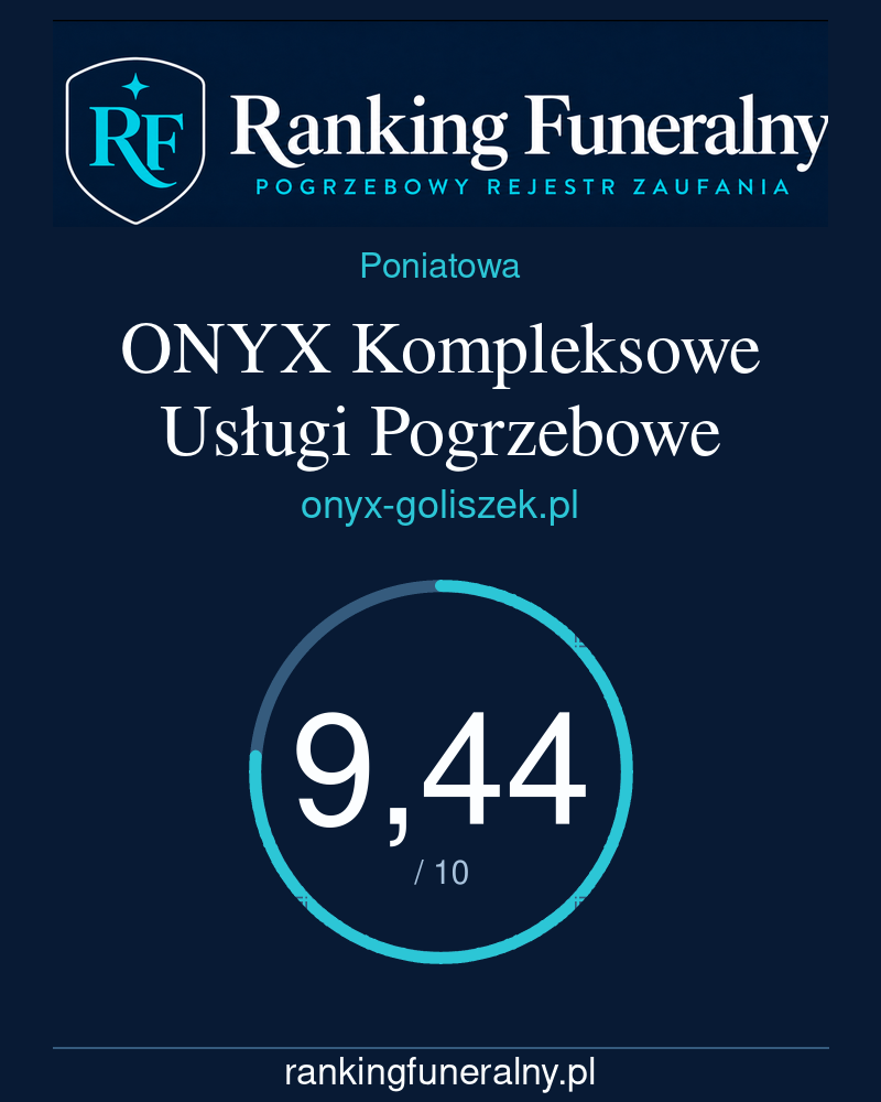 ONYX Kompleksowe Usługi Pogrzebowe - badge pionowy