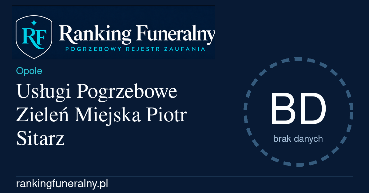 Usługi Pogrzebowe Zieleń Miejska Piotr Sitarz - badge poziomy