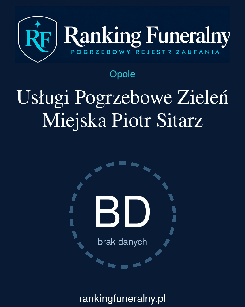 Usługi Pogrzebowe Zieleń Miejska Piotr Sitarz - badge pionowy