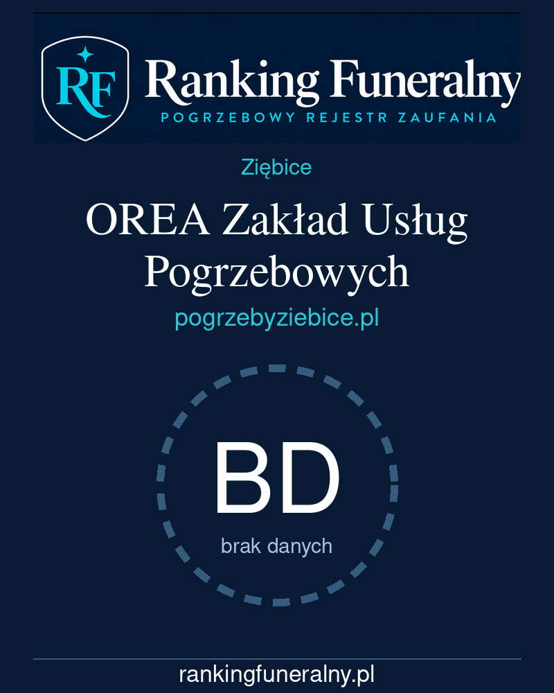 OREA Zakład Usług Pogrzebowych - badge pionowy