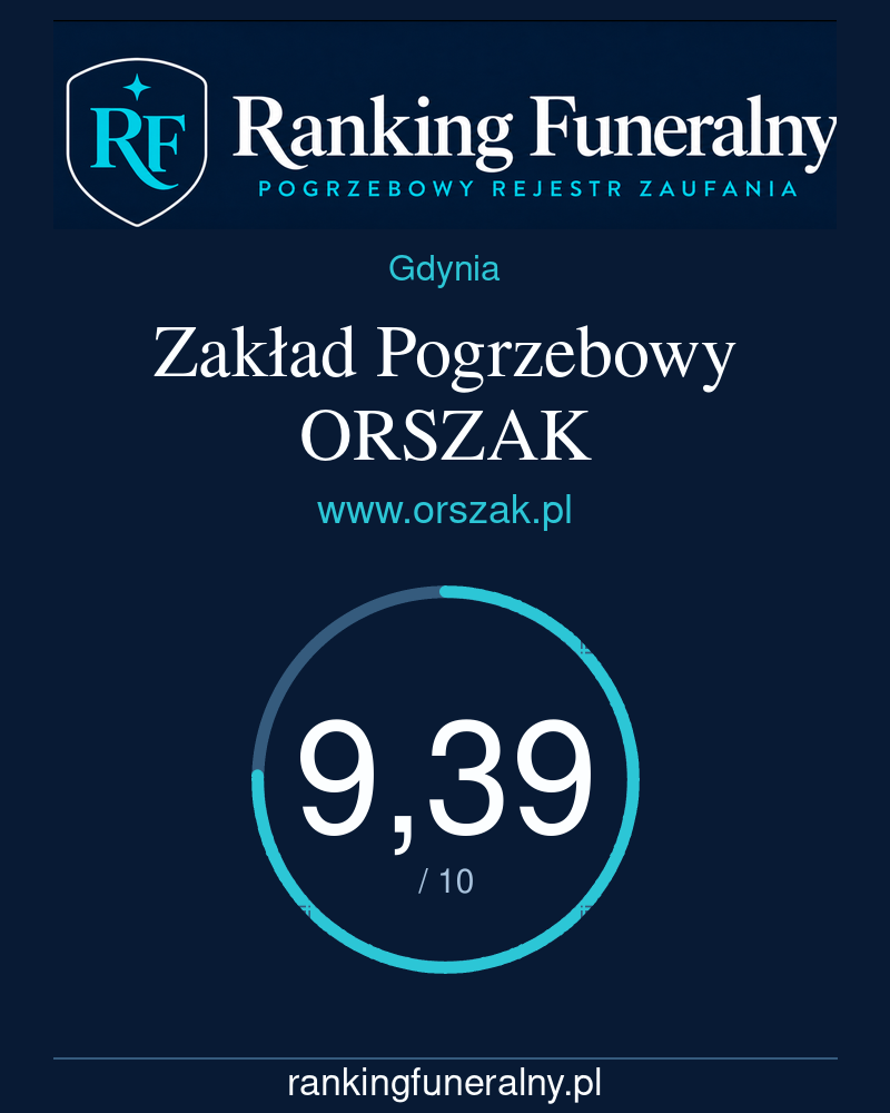 Zakład Pogrzebowy ORSZAK - badge pionowy