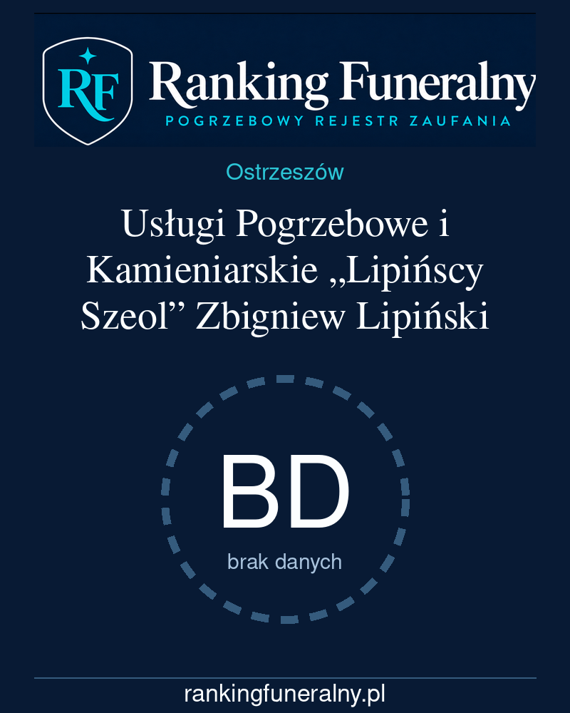 Usługi Pogrzebowe i Kamieniarskie „Lipińscy Szeol” Zbigniew Lipiński - badge pionowy