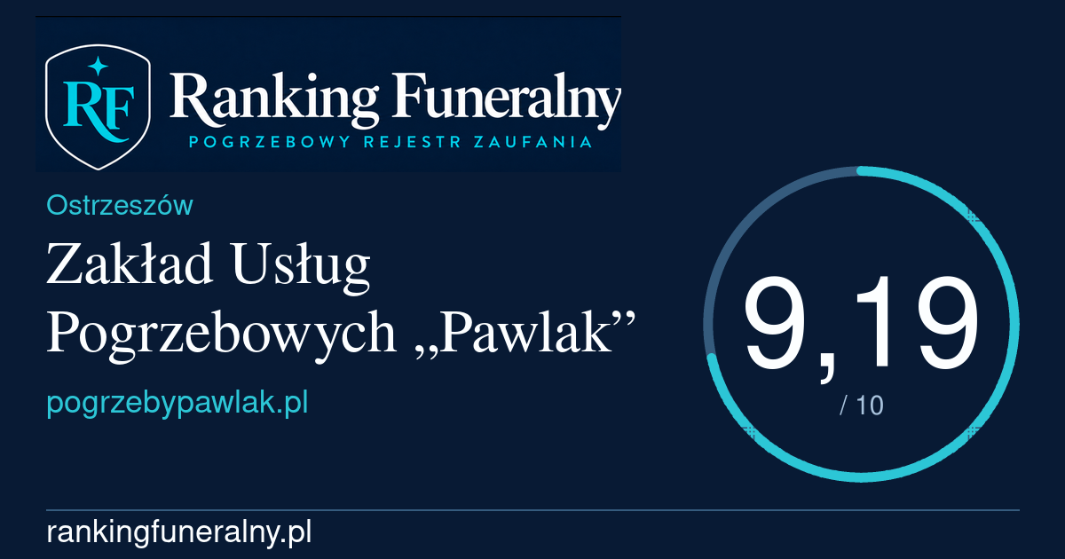 Zakład Usług Pogrzebowych „Pawlak” - badge poziomy
